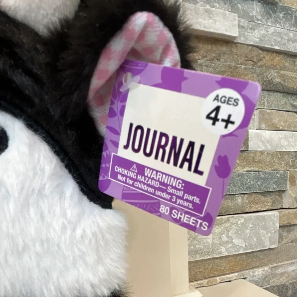 Festive Voice Cow Plush Faux Fur Journal 80 Sheets